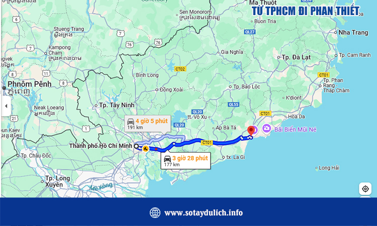 Từ TPHCM đi Phan Thiết bao nhiêu km